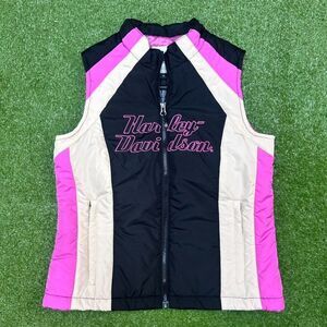 Harley Davidson Womens Puffer Biker Outer Vest Size Small